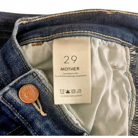 MOTHER The Hustler Ankle Fray Jeans Women’s Size 29 Blue Wash Raw Hem - Picture 6 of 9